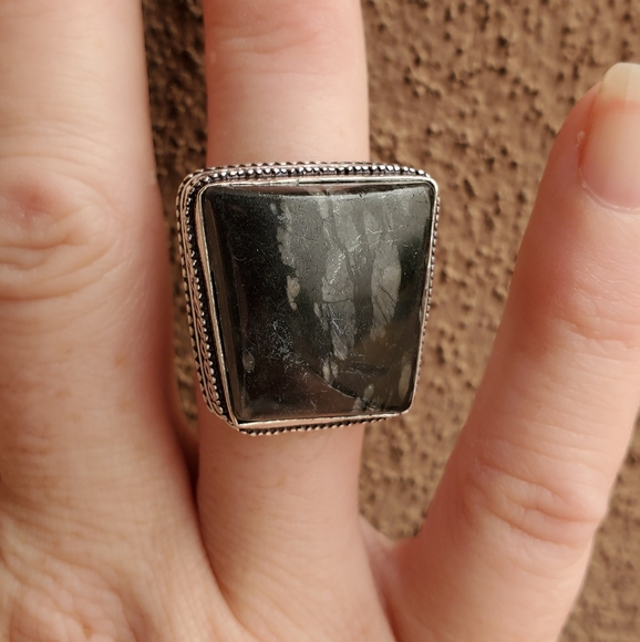 New Picasso Jasper 925 Silver Ring. - Picture 5 of 12